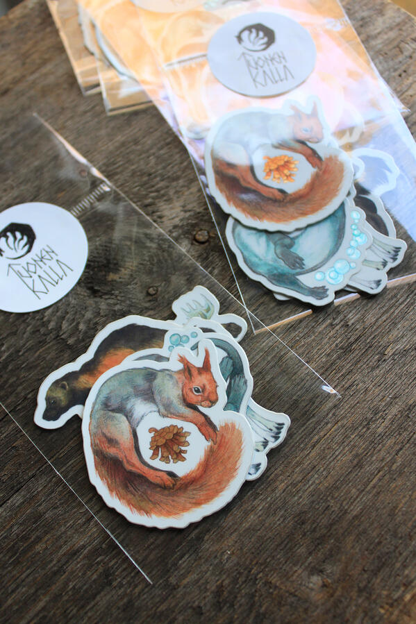Photograph of an animal sticker packs set.